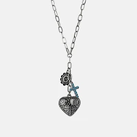 JS Jessica Simpson Womens Turquoise Turquoise Alloy 18 Inch Pendant Necklace