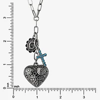 JS Jessica Simpson Womens Turquoise Turquoise Alloy 18 Inch Pendant Necklace