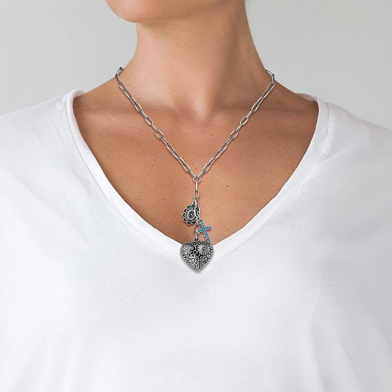 JS Jessica Simpson Womens Turquoise Turquoise Alloy 18 Inch Pendant Necklace