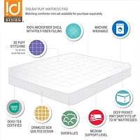 Intelligent Design Puff Overload Down Alternative Mattress Pad