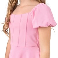 Rare Editions Big Kid Girls Short Sleeve Balloon A-Line Dress