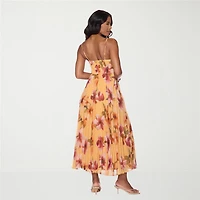 Premier Amour Womens Sweetheart Neck Sleeveless Floral Evening Gown
