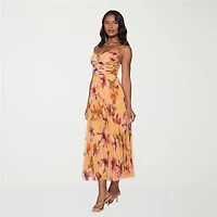 Premier Amour Womens Sweetheart Neck Sleeveless Floral Evening Gown