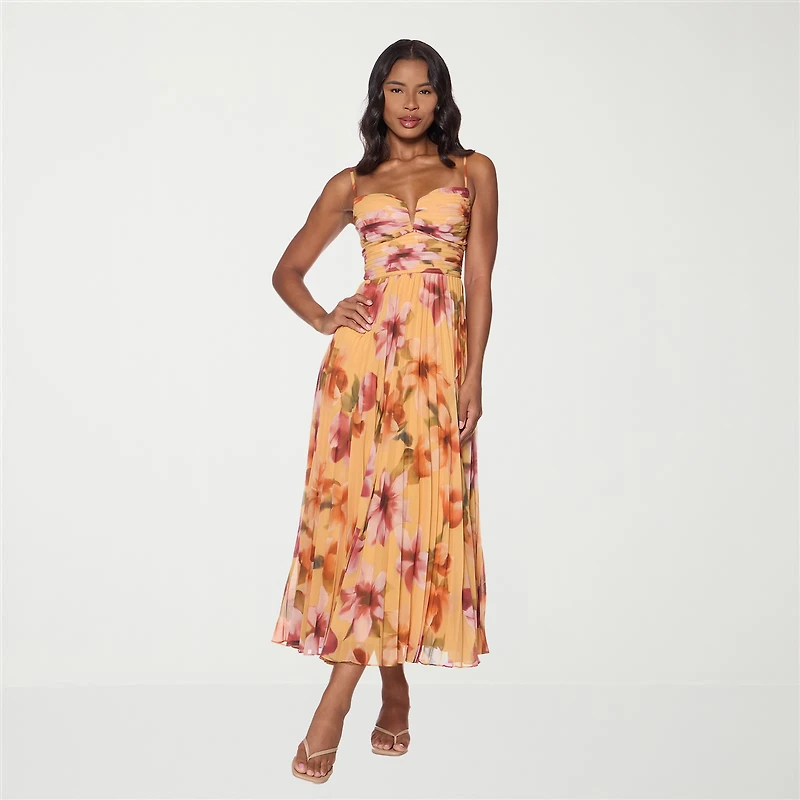 Premier Amour Womens Sweetheart Neck Sleeveless Floral Evening Gown