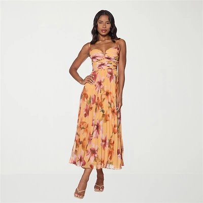Premier Amour Womens Sweetheart Neck Sleeveless Floral Evening Gown