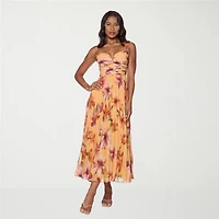 Premier Amour Womens Sweetheart Neck Sleeveless Floral Evening Gown