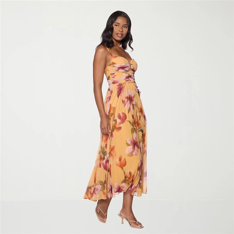 Premier Amour Womens Sweetheart Neck Sleeveless Floral Evening Gown