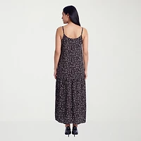 24seven Comfort Apparel Maternity Womens Scoop Neck Sleeveless Dots A-Line Dress