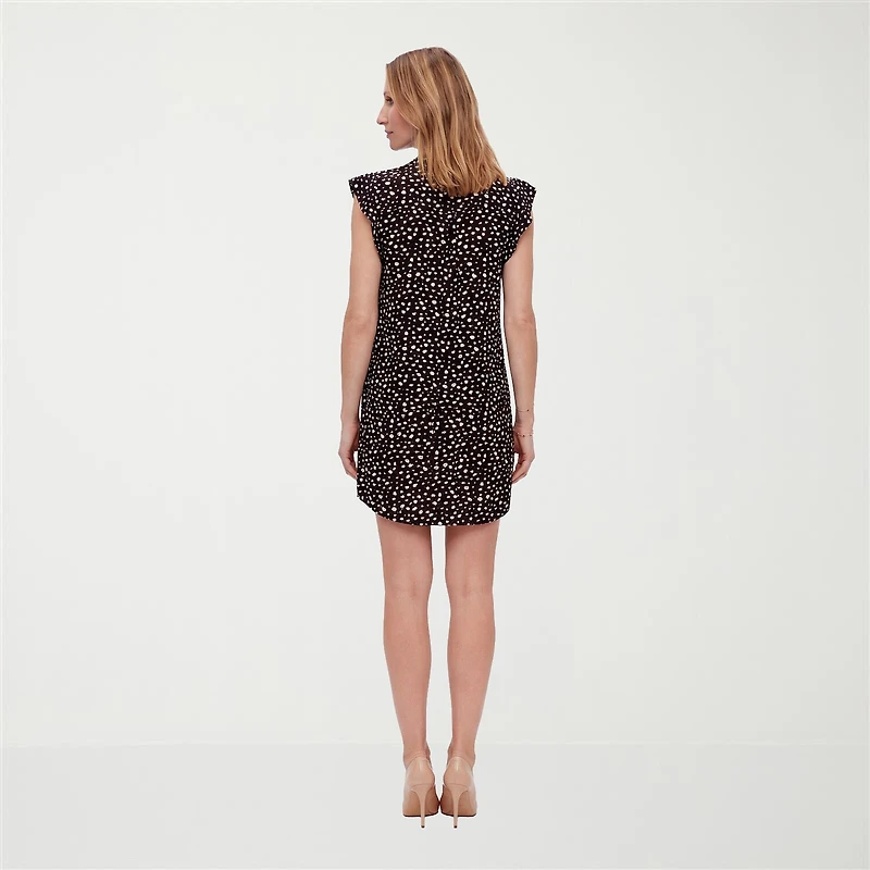 24seven Comfort Apparel Womens Maternity V Neck Short Sleeve Abstract Shift Dress