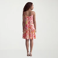 24seven Comfort Apparel Womens Maternity Scoop Neck Sleeveless Paisley A-Line Dress
