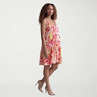 24seven Comfort Apparel Womens Maternity Scoop Neck Sleeveless Paisley A-Line Dress