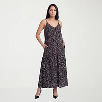24seven Comfort Apparel Maternity Womens Scoop Neck Sleeveless Dots A-Line Dress