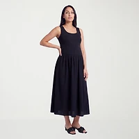 24seven Comfort Apparel Maternity Womens Scoop Neck Sleeveless A-Line Dress