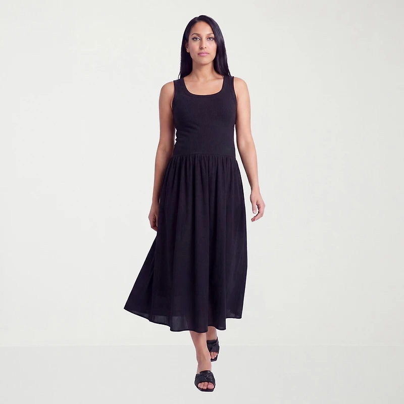 24seven Comfort Apparel Maternity Womens Scoop Neck Sleeveless A-Line Dress