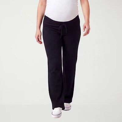 24seven Comfort Apparel Maternity Womens Wide Leg Pull-On Pant