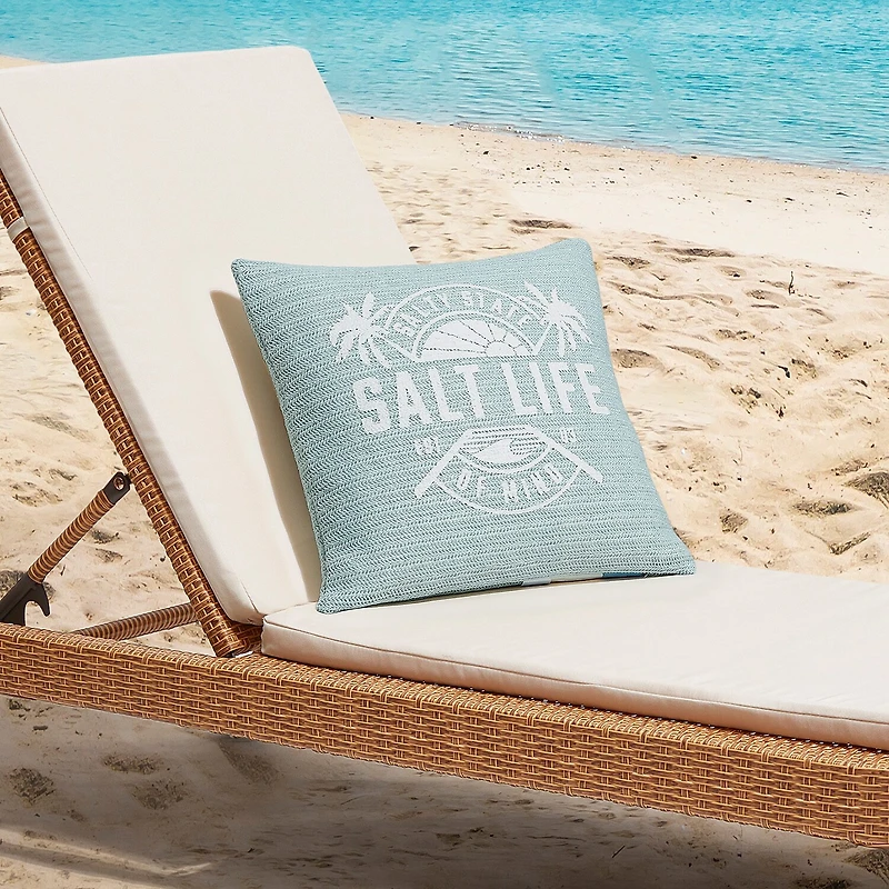 Salt Life Raffia Square Throw Pillow