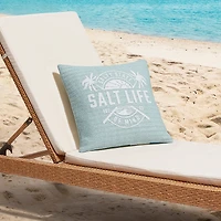 Salt Life Raffia Square Throw Pillow