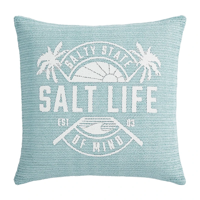 Salt Life Raffia Square Throw Pillow