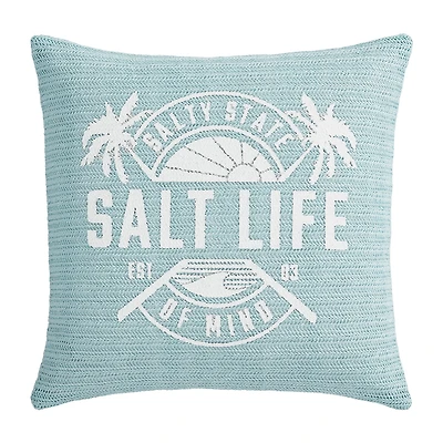 Salt Life Raffia Square Throw Pillow