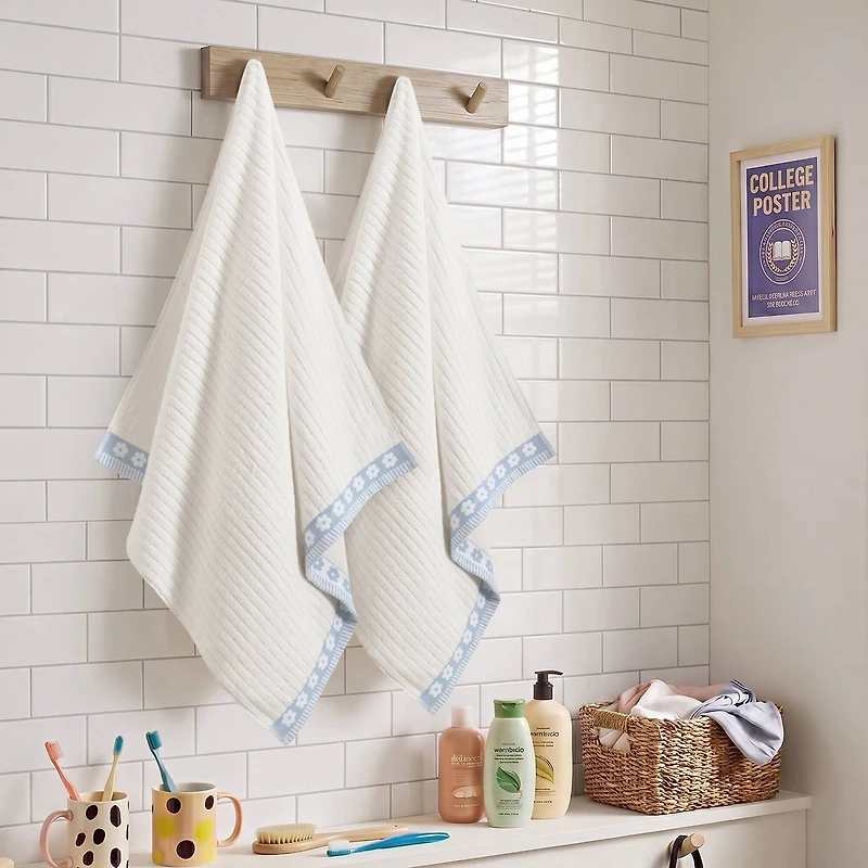 Intelligent Design Flora Rib 2-pc. Quick Dry Bath Towel Set