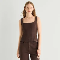 a.n.a Womens Square Neck Sleeveless Tank Top