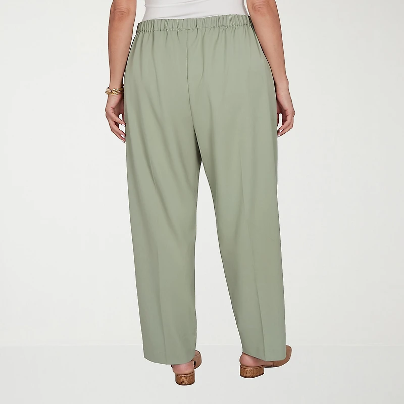 Alfred Dunner Inidigo Girls Womens Straight Mid Rise Pull-On Pant