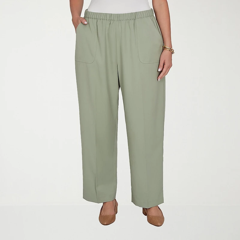 Alfred Dunner Inidigo Girls Womens Straight Mid Rise Pull-On Pant