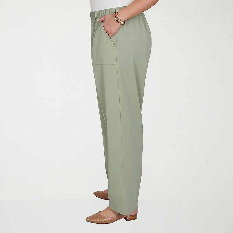 Alfred Dunner Inidigo Girls Womens Straight Mid Rise Pull-On Pant
