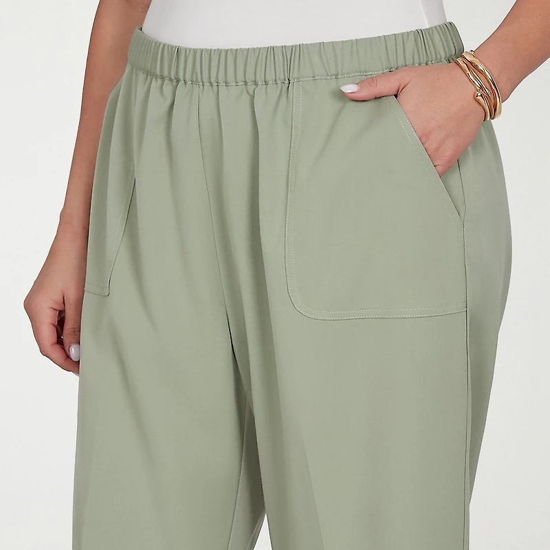 Alfred Dunner Inidigo Girls Womens Straight Mid Rise Pull-On Pant