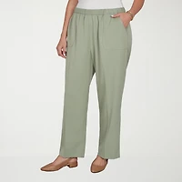 Alfred Dunner Inidigo Girls Womens Straight Mid Rise Pull-On Pant