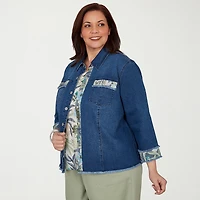 Alfred Dunner Inidigo Girls Womens Plus Denim Jacket
