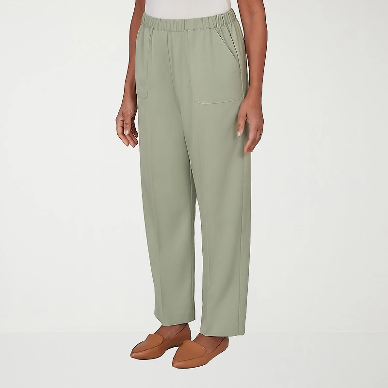 Alfred Dunner Indigo Girls Womens Mid Rise Pull-On Pant