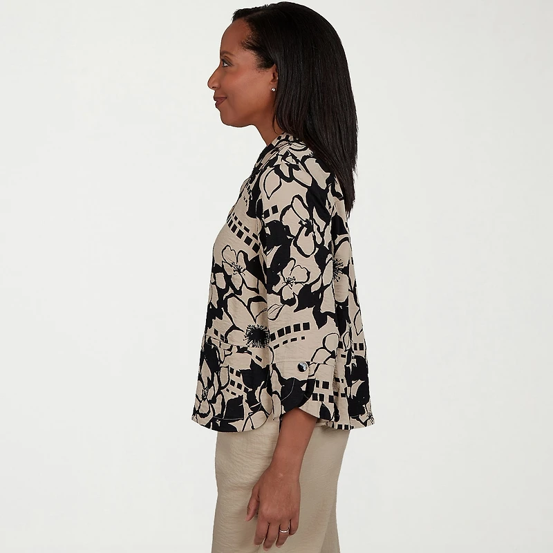 Alfred Dunner Womens 3/4 Sleeve Blouse
