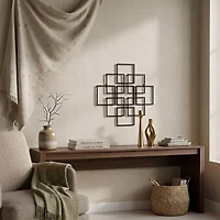 Cheungs Richese Black Repeating Square Metal Wall Sculpture
