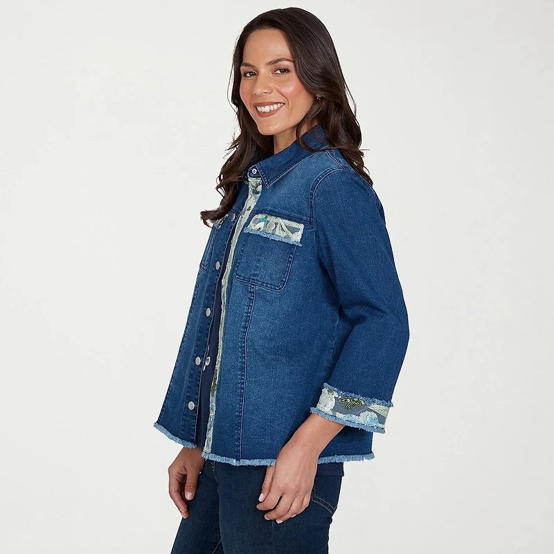 Alfred Dunner Indigo Girls Womens Denim Jacket