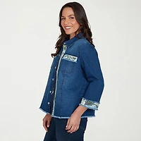 Alfred Dunner Indigo Girls Womens Denim Jacket