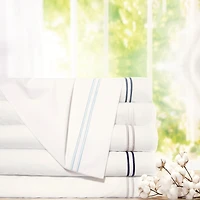Pointehaven Long Staple Cotton Percale Double Line 300tc Sheet Set