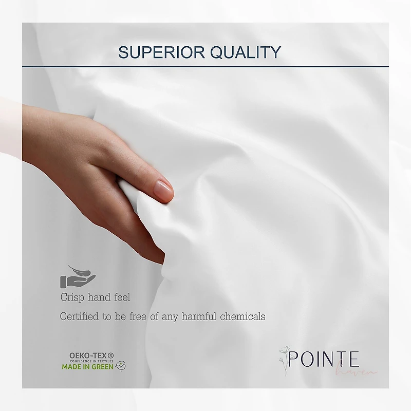 Pointehaven Long Staple Cotton Percale Double Line 300tc Sheet Set