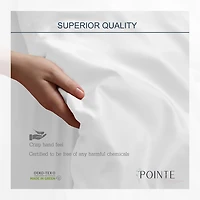 Pointehaven Long Staple Cotton Percale Double Line 300tc Sheet Set