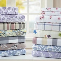 Pointehaven Cotton Printed Flannel Sheet Set