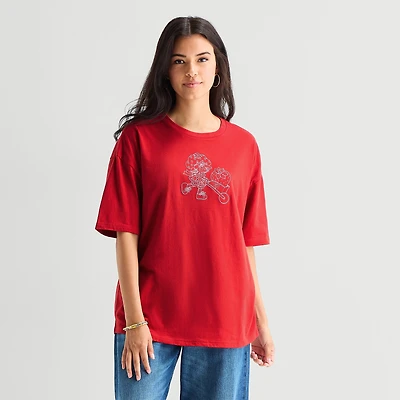 Strawberry Oversized Tee Womens Juniors Crew Neck Short Sleeve Shortcake Graphic T-Shirt