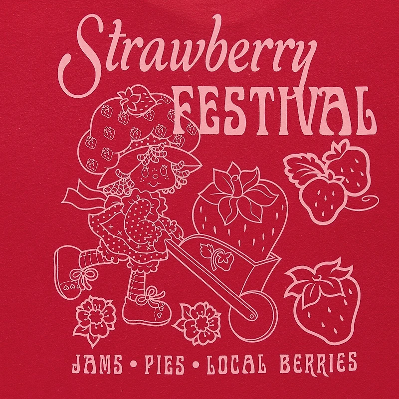Strawberry Oversized Tee Womens Juniors Crew Neck Short Sleeve Shortcake Graphic T-Shirt