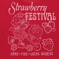 Strawberry Oversized Tee Womens Juniors Crew Neck Short Sleeve Shortcake Graphic T-Shirt