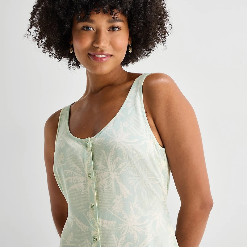 Hurley Womens Juniors Round Neck Sleeveless Sundress