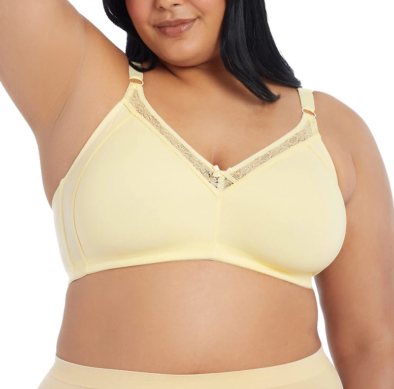 Leading Lady The Camille - Wireless Soft-Cup Cotton Bra with Lace 153