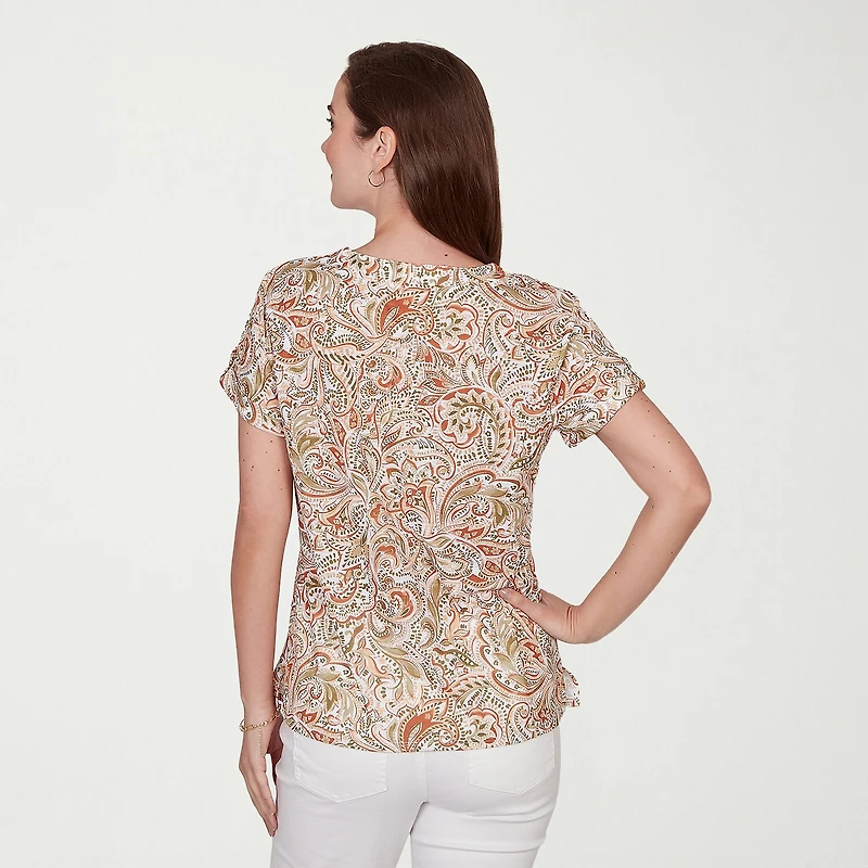 Hearts Of Palm Womens Short Sleeve Regular Fit Henley Shirt