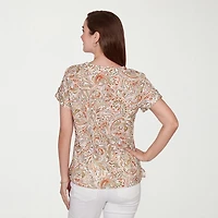 Hearts Of Palm Womens Short Sleeve Regular Fit Henley Shirt
