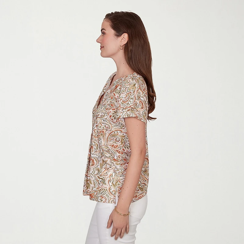 Hearts Of Palm Womens Short Sleeve Regular Fit Henley Shirt