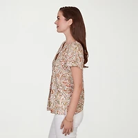 Hearts Of Palm Womens Short Sleeve Regular Fit Henley Shirt