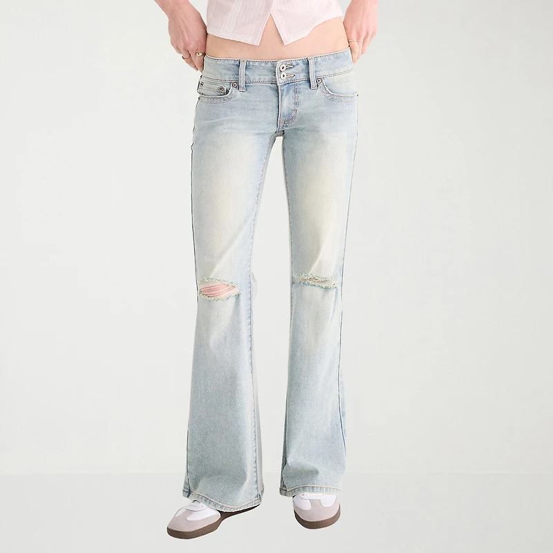 AEROPOSTALE Womens Juniors Low Rise Flare Leg Jean